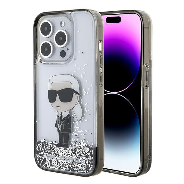 Karl Lagerfeld Liquid Glitter Ikonik Karl, iPhone 15 Pro
