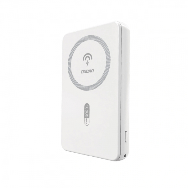 Baterie Externa Wireless Dudao K14S, 5000mAh, 20W, QC + PD + FQI, 1 x QI - 1 x USB-A - 1 x USB-C, Alba